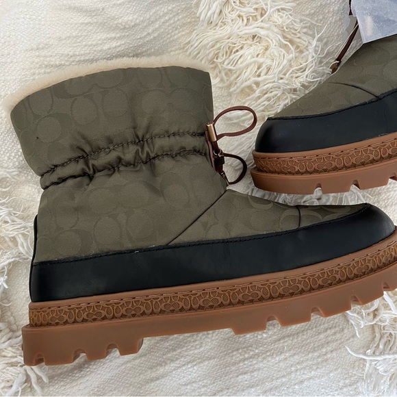 NEW Coach Kailee Nylon Winter Boots sz 11 green with box - Picture 8 of 8